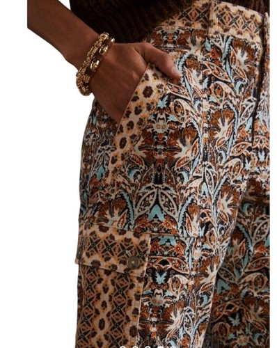 Anthropologie Mujer Pana Barril Mezcla Algodón Estampado Paisley Talla 8 - Imagen 17 de 19