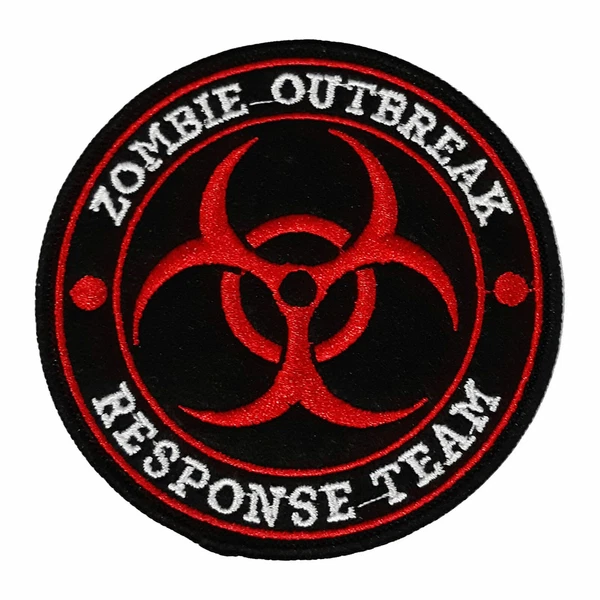 BIOHAZARD SYMBOL embroidered Hook PATCH BLACK WARNING LOGO ZOMBIE APOCALYPSE