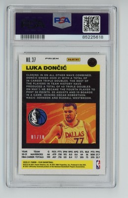 2020-21 Panini Flux - Gold Cracked Ice Prizm #37 Luka Dončić /10 