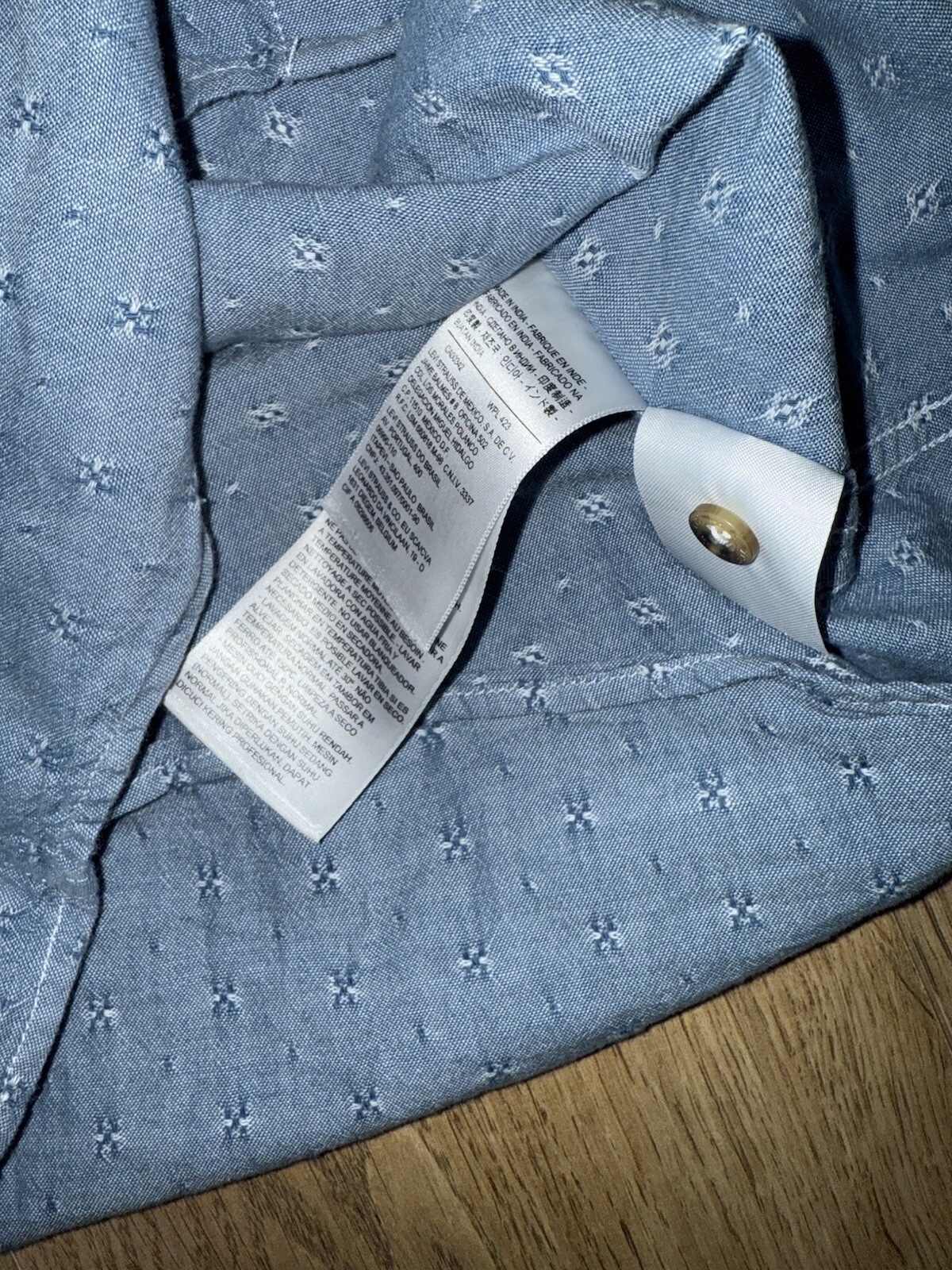 Levi’s Short Sleeve Blue Shirt Modern Fit Blue Size Small (S) RRP £85 image 6