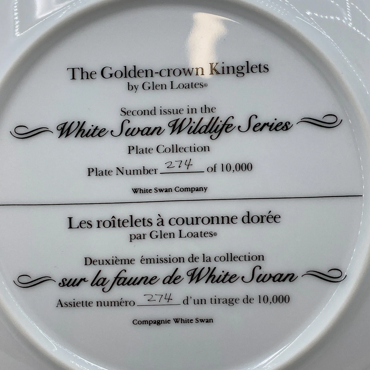 Souvenir plate Wild life Golden Crown Kinglets 2nd edition G