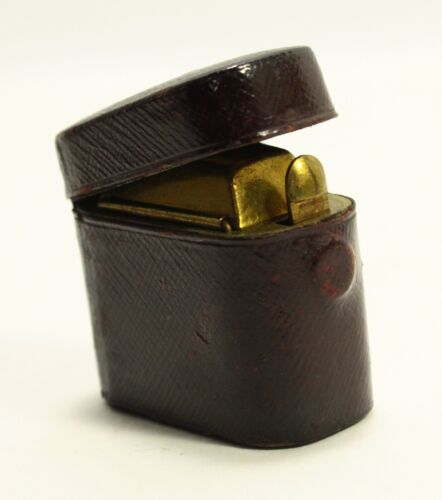 = Antique 19th C. Portable Inkwell Leather Case w Original Glass - Picture 12 of 20