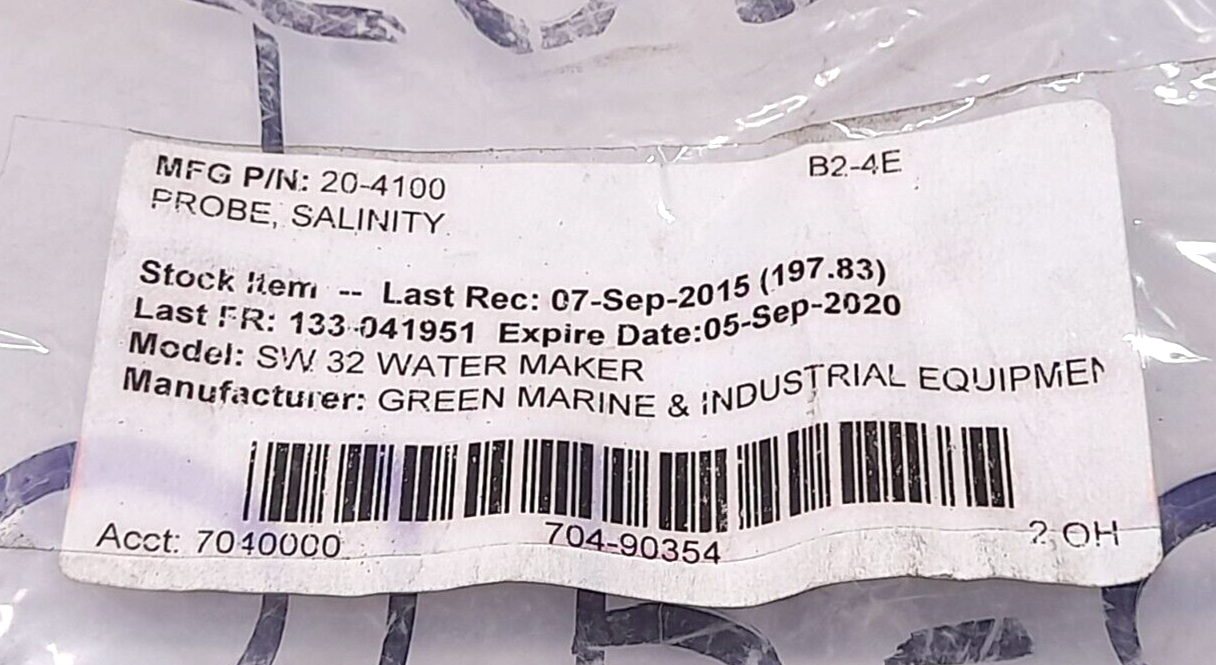 Green Marine & Industrial Equipment 204100 Probe Salinity SW 32 Water