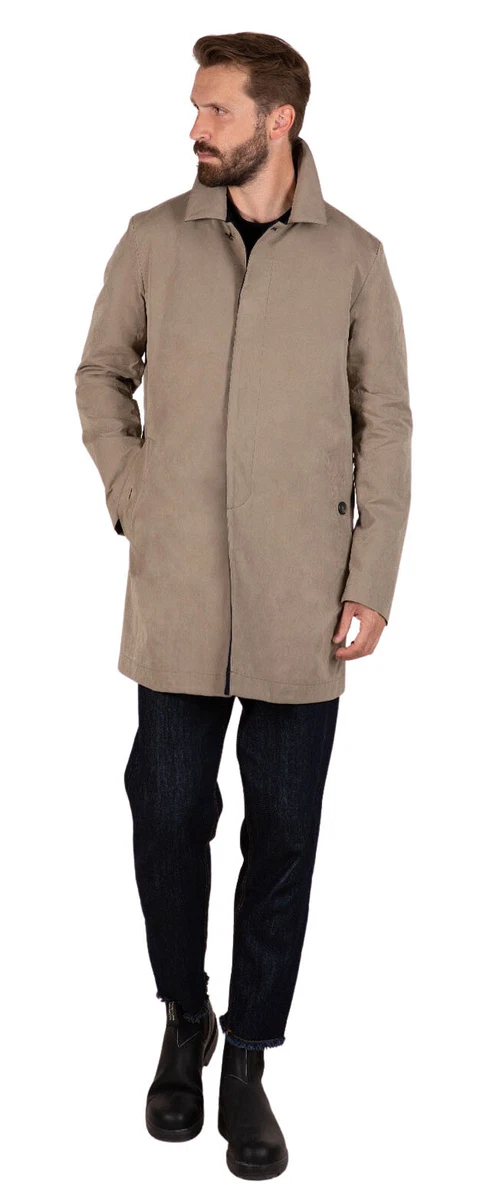 L Impermeabile Mens Coat Short Car Coat Beige Cotton BRANDO FR PEACH COT