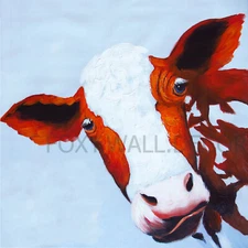 COW FUNNY  satin poster LARGE 60cm x 60cm pepe art painting print