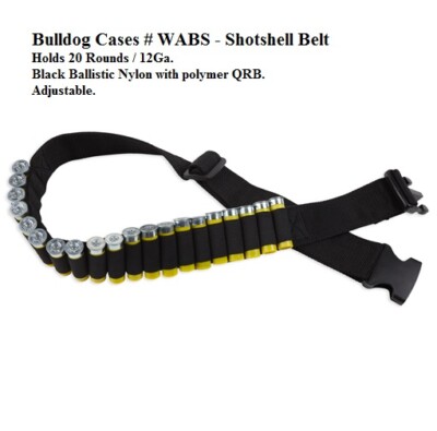 Bulldog Cases WABS Extreme Adjustable Shotgun Shell Ammo Belt - Holds 20