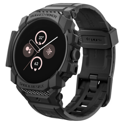 Spigen [Rugged Armor Pro] Case | for Pixel Watch 3 (45mm) with Watch Band