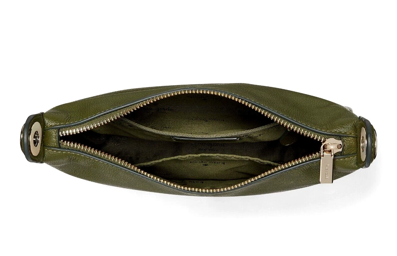 Nuova Kate Spade Rosie Piccola Tracolla a tracolla in pelle ciottolata verde incantata
