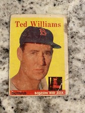 1958 TOPPS TED WILLIAMS #1 RED SOX HOF WEAR BUT PRESENTABLE!!