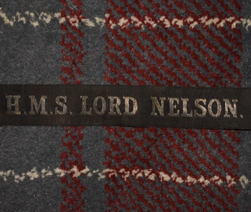 Royal Navy Cap Tally Ribbon - H.M.S. Lord Nelson. (DOT) - WW1 Battleship