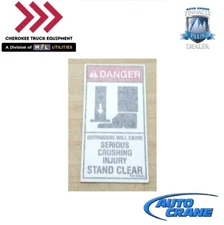 Auto Crane 040581000, Serious Crush Injury Decal
