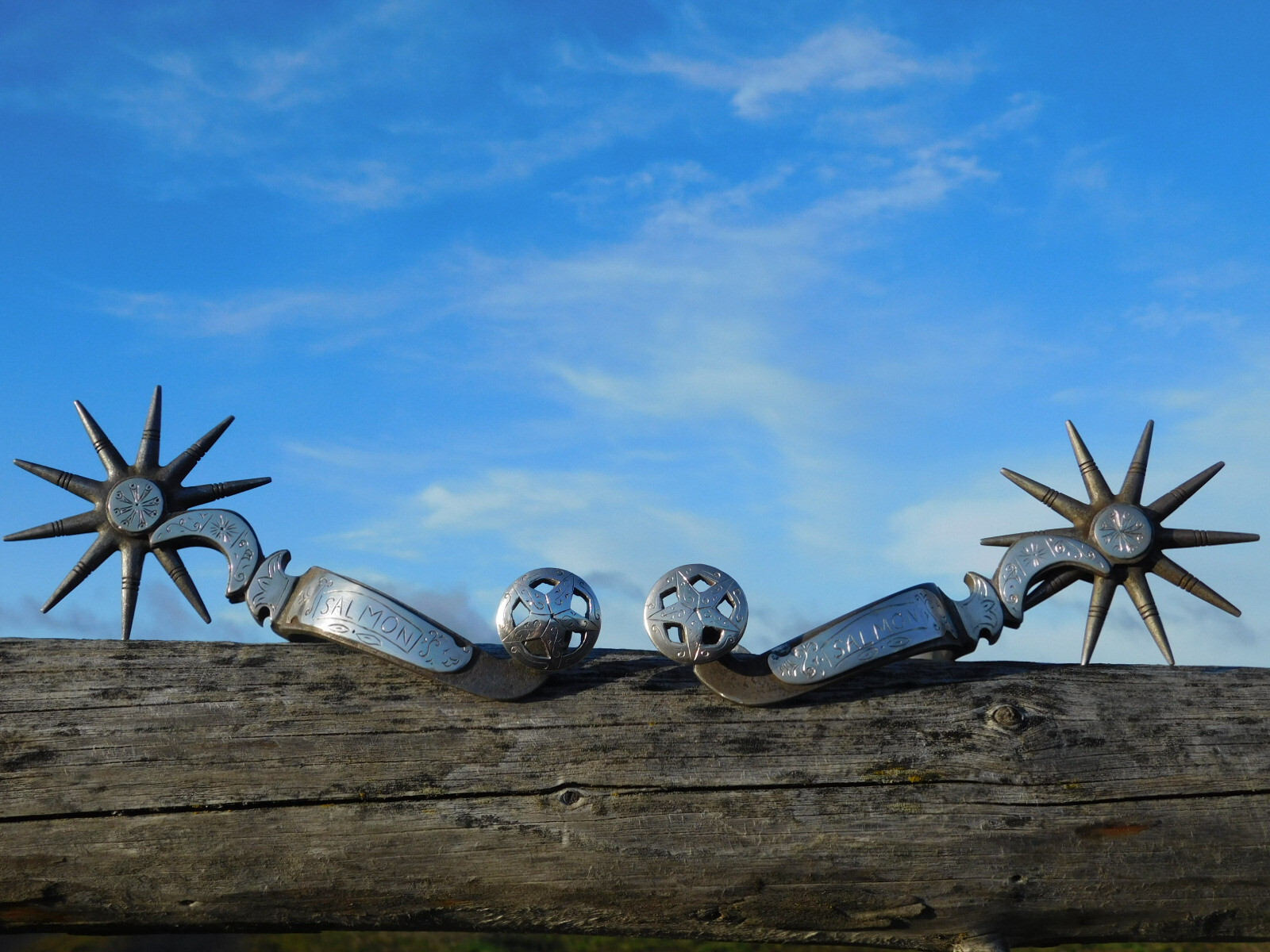 Boone Style Hand Forged One Piece Spurs overlaid silver, Allison Spur ...