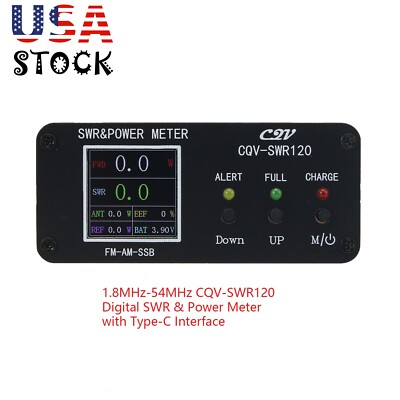 1.8MHz-54MHz CQV-SWR120 LCD Display Digital SWR & Power Meter USA STOCK