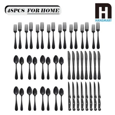 48-Pieces Stainless Steel Flatware Set with Steak Knives