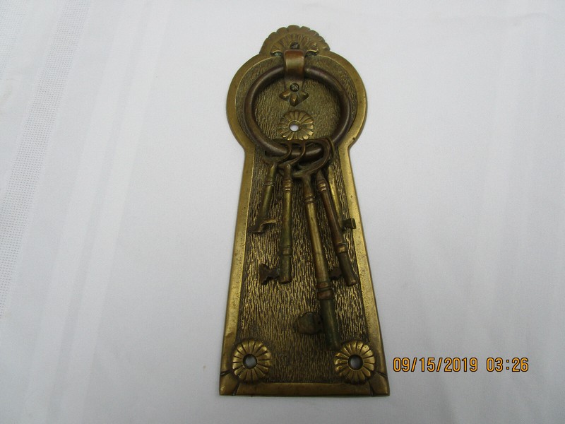 Vintage Brass Door Knocker with 5 Keys