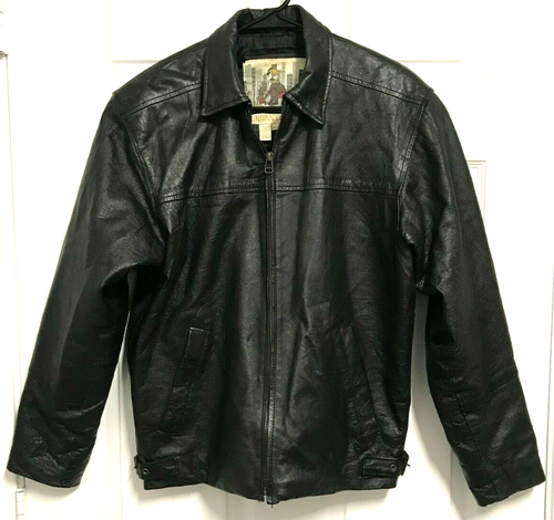 Zip Vintage 100% Leather Jacket Coat 