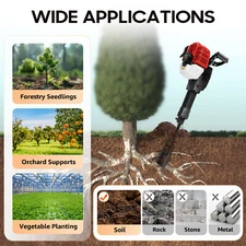 Handheld Trencher Digger Machine 52CC 2Stroke Garden Tree Digger Digging Machine