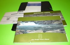 2003 Jeep Wrangler Owners Manual Set 03 Guide Wcase I4 V6 Se X Sport Sahara
