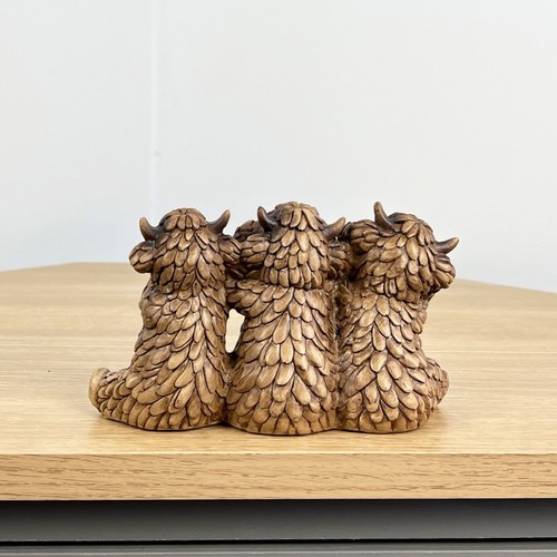 Modern Ornament for Living Room Highland Cows Animal Statue Figure Quirky Gift - Picture 5 of 7