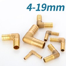 90 Degree Brass Barb L Right Angle Elbow Fuel Hose Joiner Connector Pipe Fitting