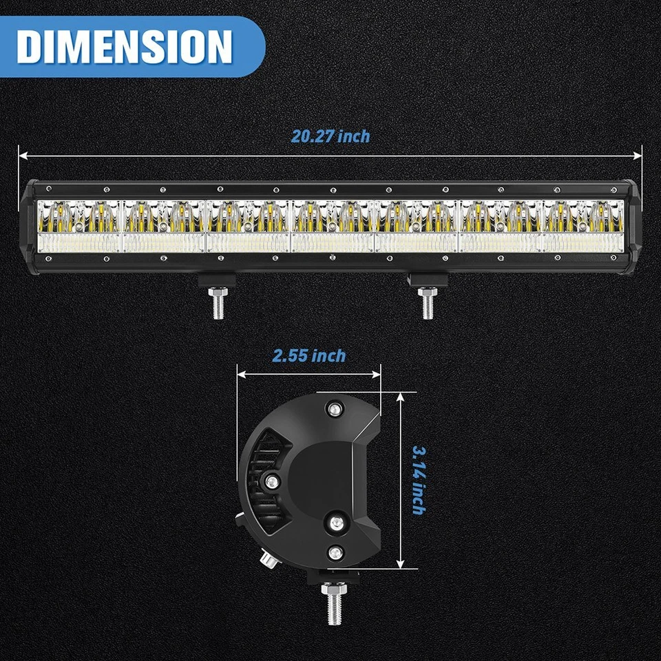 Barra de luces LED de trabajo de 20 pulgadas 1200 W conducción todoterreno para Jeep camión SUV barco UTV ATV Foto 2 de 4