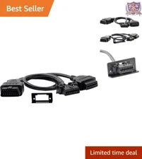 Versatile 16 Pin OBD II Y Splitter Cable with Under-dash Mount for Easy Access