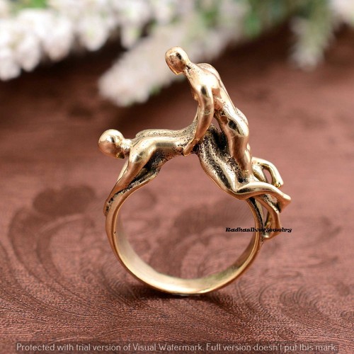 Doggy Style Nude Ring, Partners Ring, Boho Unique Jewelry, Gift for