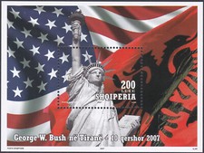 Albania 2007 Arkusz pamiątkowy MNH Mi Bk 162 Wizyta prezydenta W. Busha w Albanii