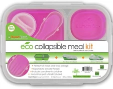 Smart Planet Large 3 Compartment Eco Silicone Collapsible Meal Kit Purple - EC34