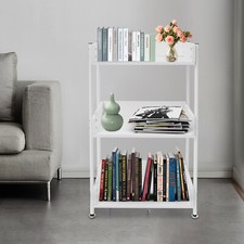 3 Tier Portable Bookshelf Bookcase For Small Space Dorm Open 3 Shelf Display USA