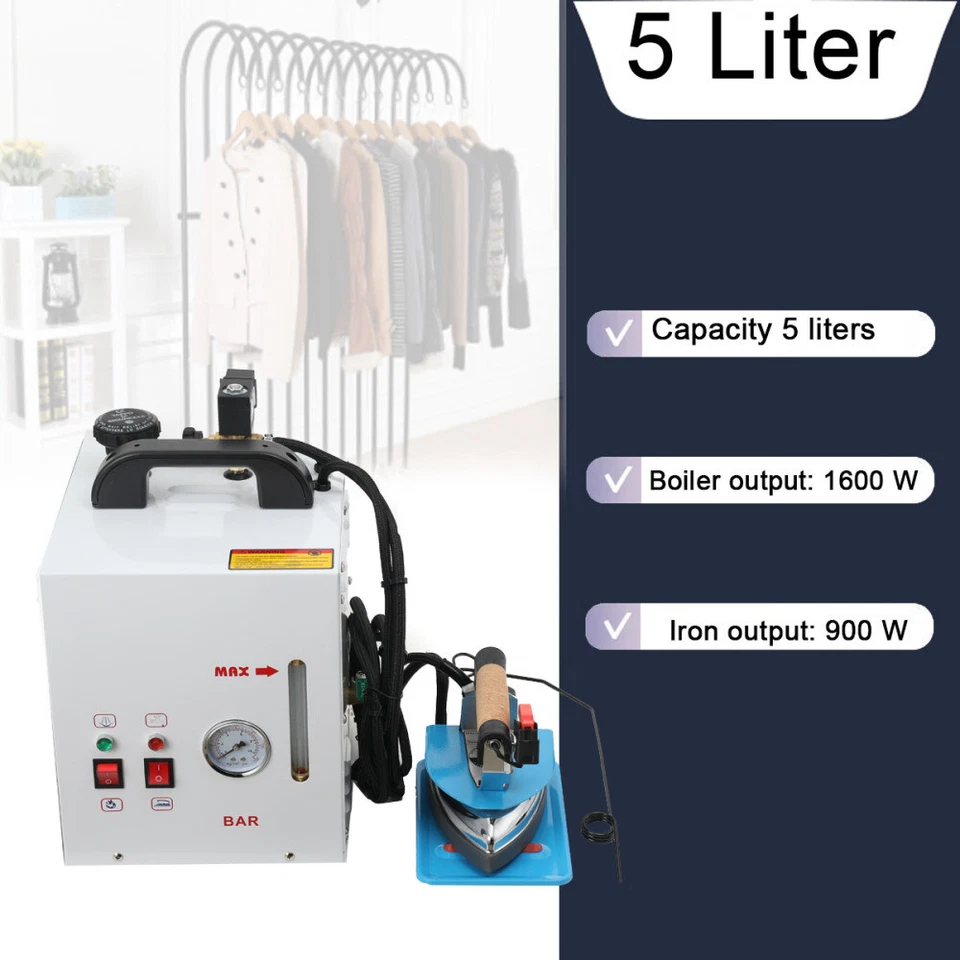 Steam Generator Ironing Station with Iron Professional Steam Iron，5L Capacity - Image 4 of 4