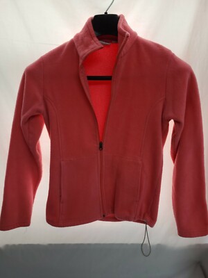 Bass Pro Shop Women’s Size M Pink Full Zip Fleece Jacket 100% Polyester 