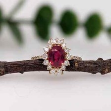 Lovely Ring For Love 3.00ct Women's Natural Earth Mined Red Ruby 14k Yellow Gold