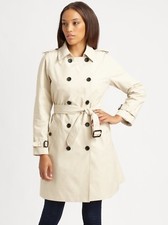 Hunter Leather Buckle Trench Coat L $425 Double Breasted Raincoat Long Jacket