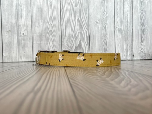3/4" Ewe Soft Handmade Adjustable Dog Collar silver clip S-XL - Picture 3 of 8