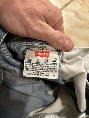Vintage Levi’s 501 Blue 90s Made in USA Button Fly 1990s 32X32 501 - Picture 5 of 11