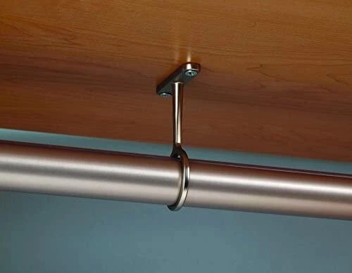 Paquete de 2 soportes de soporte de varilla de armario central de acero para varillas de armario de 1-5/16" de diámetro Foto 3 de 3