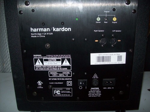 Harmon Kardon HK595 Active Powered Subwoofer with Power Cord. Sub Only - Picture 2 of 3