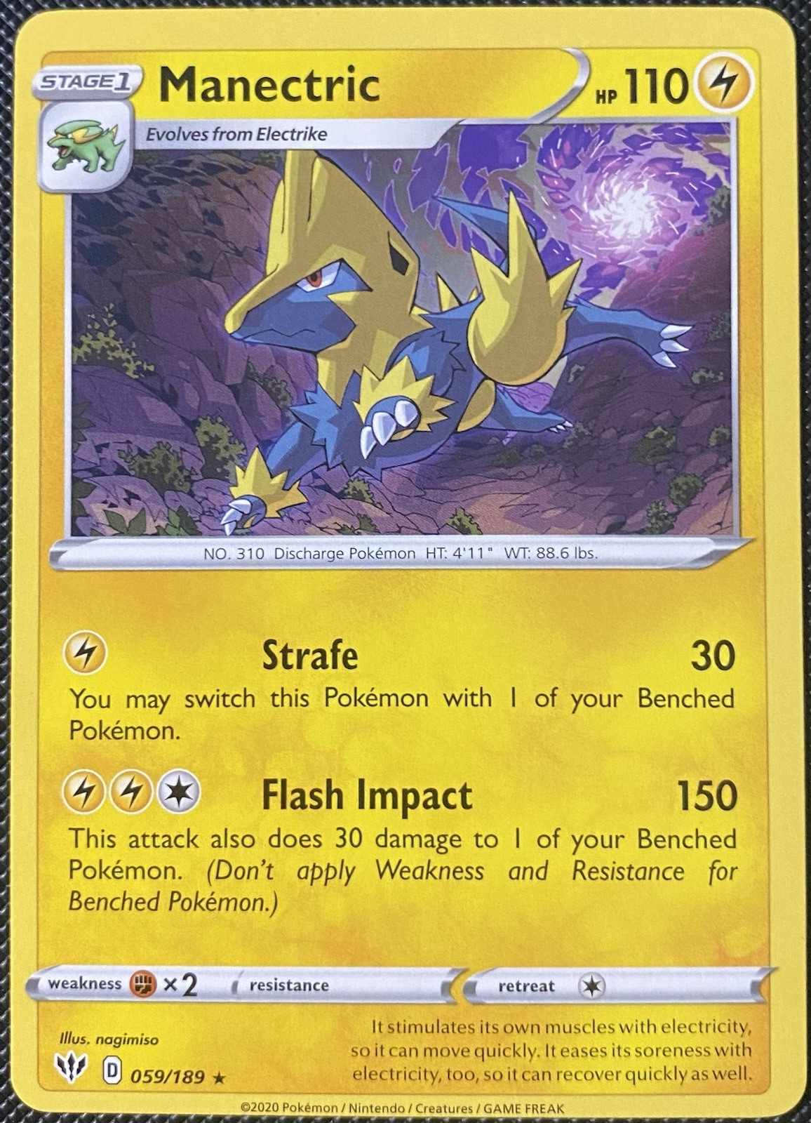 Manectric 059/189 Swsh03: Darkness Ablaze Regular - Pokémon