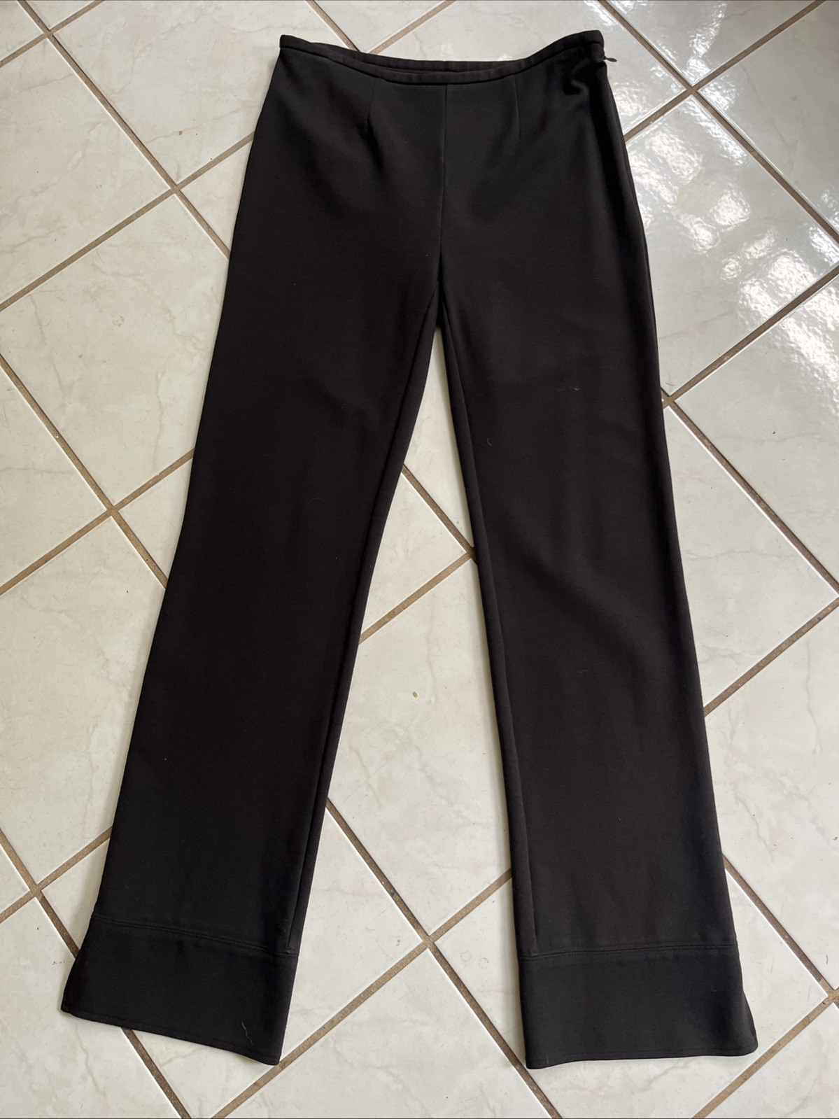 WORTH NEW YORK NEW! Dk Chocolate Brown Side Zip Straight Leg Knit Pants Sz 4