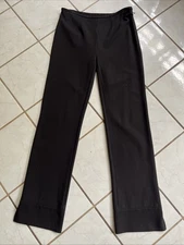 WORTH NEW YORK NEW! Dk Chocolate Brown Side Zip Straight Leg Knit Pants Sz 4