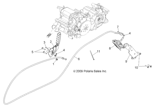 Polaris Park Brake Cable, Genuine OEM Part 7081616, Qty 1 - Picture 4 of 4