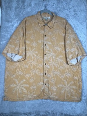 J Rowe Shirt Mens 3XL Orange All Over Print Silk Button Down Get The Gaff