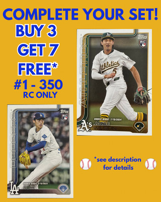 2025 Topps UPDATE Series RC Singles YOU COMPLETE YOUR SET #US1-US350 U-PICK  