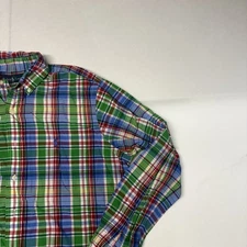 Polo Ralph Lauren Red Green Blue Plaid Casual Button Down Dress Shirt Men’s L