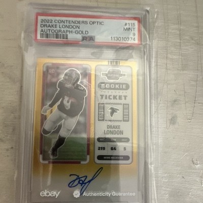 Panini 2022 Contenders Optic Drake London RC Auto Gold /10 #115 PSA 9