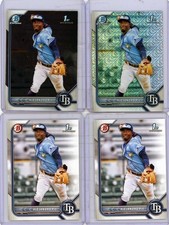 4 * ALEJANDRO PIE * 2022 1ST BOWMAN CHROME MOJO REFRACTOR RC + BASE RC'S