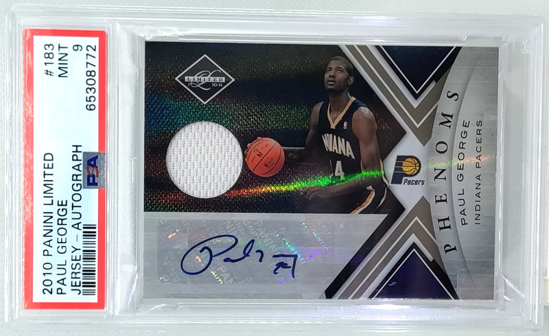 /249 Paul George Rookie Patch Auto PSA 9 2010-11 Limited Phenoms Autograph #183