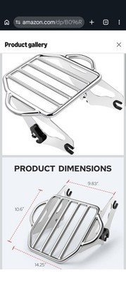 Benlari Detachable Luggage Rack 2 Up Mounting Racks Compatible For Many Harleys