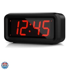 Alarm Clock, LED Digital Clock, Small Wall Clock, Battery Operated, Adjustabl...